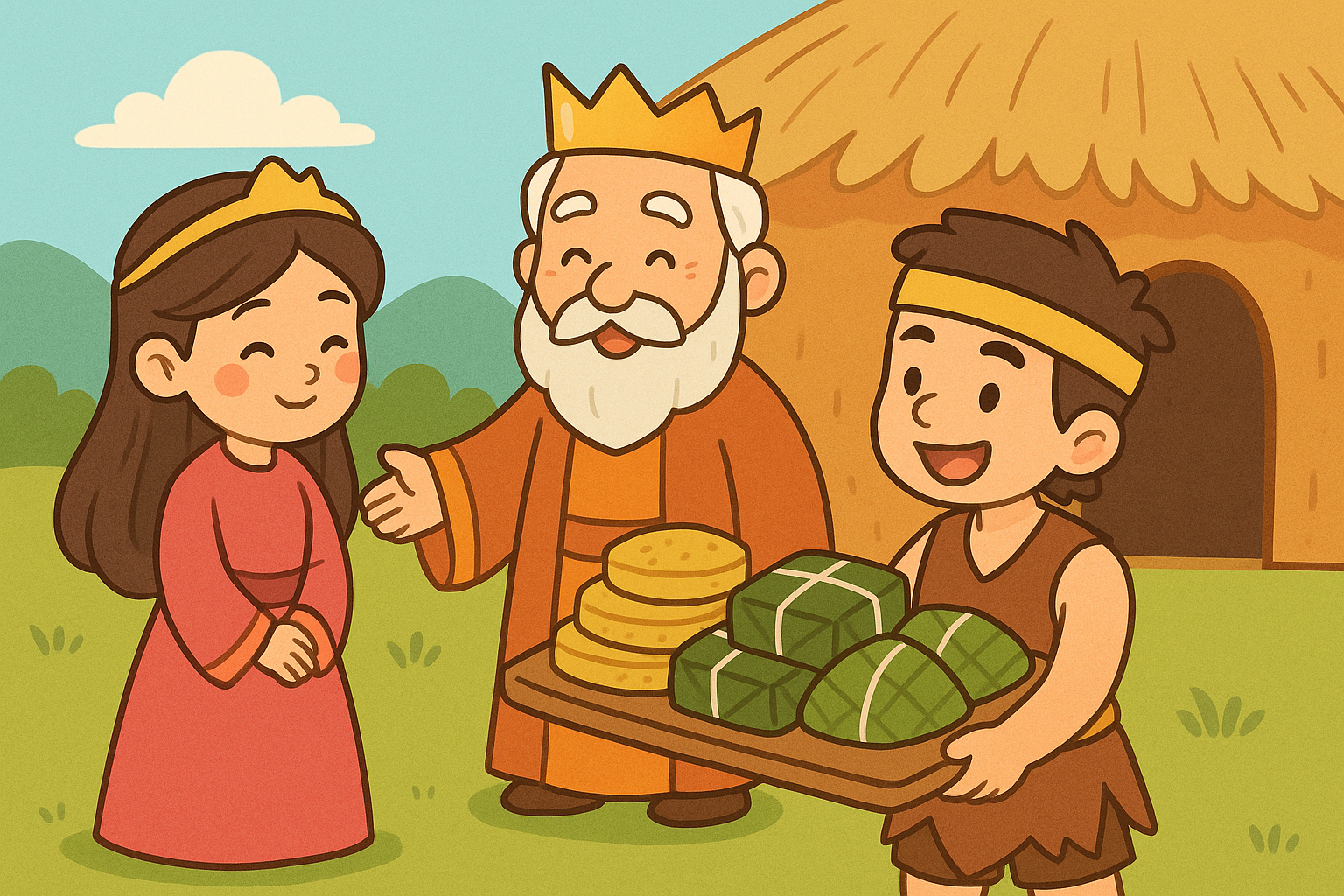 Sơn Tinh mang lễ vật đến kén rể